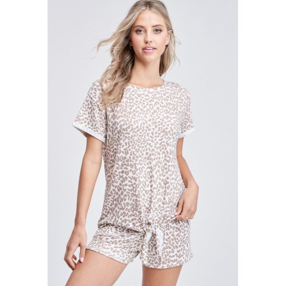 Phil Love Leopard Loungewear Short Set